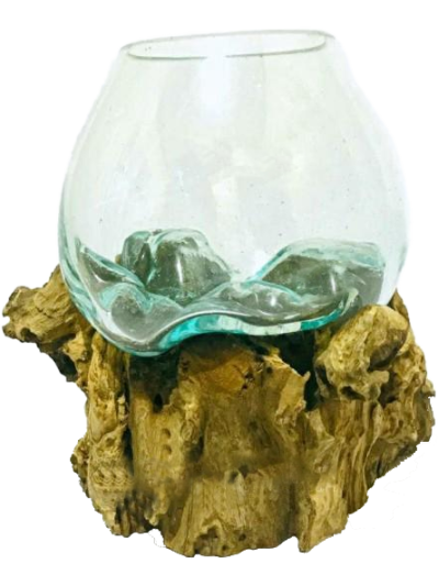 15cm Wurzelholz mit Glas